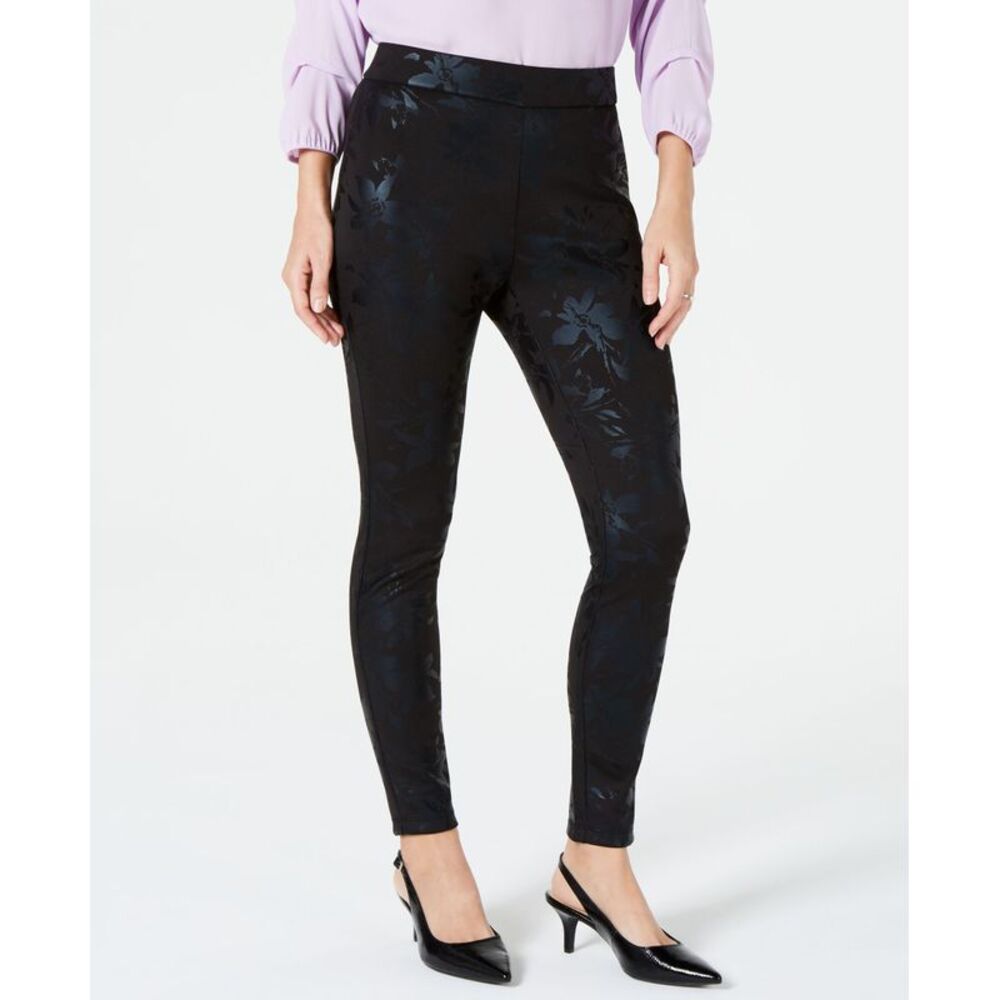JM Collection Metallic Floral Leggings